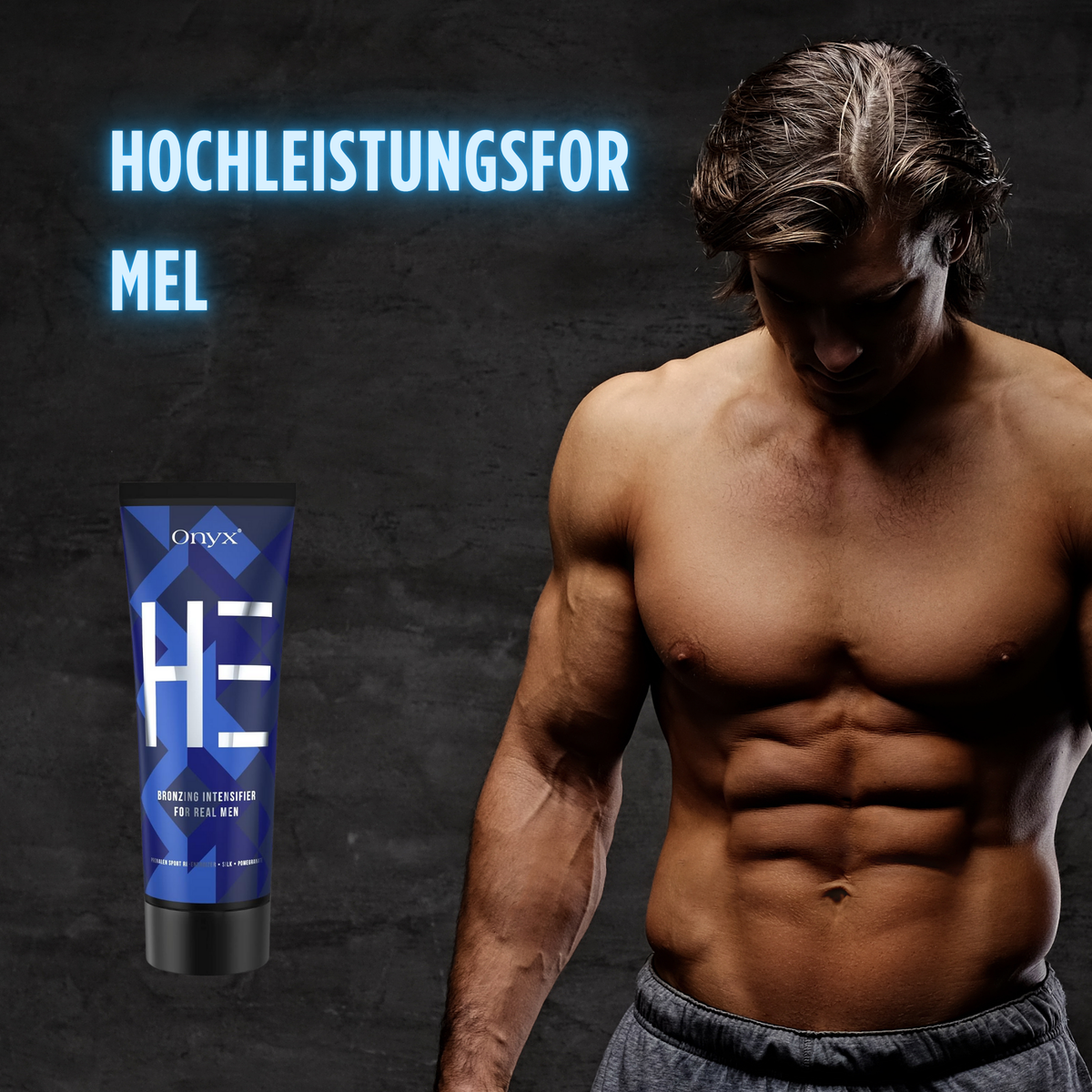 Onyx HE mit Hochleistungsformel für Männer. Liefert intensive Bräune und gepflegte Haut durch kraftvolle Bräunungsbeschleuniger.