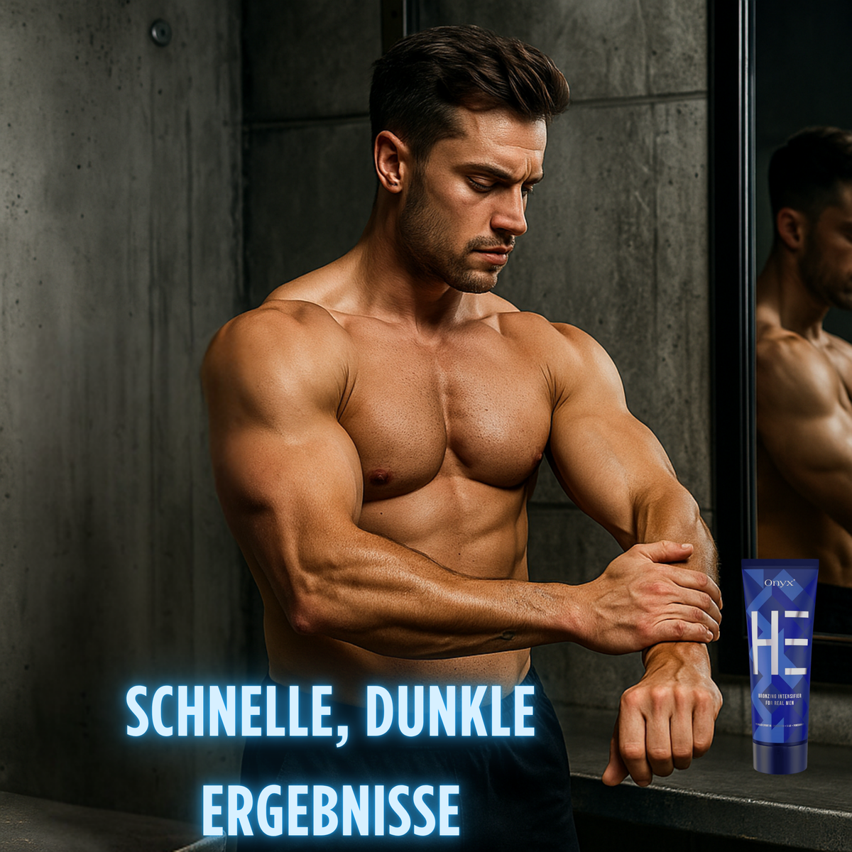 Onyx HE Bräunungslotion für Männer sorgt für schnelle, dunkle Ergebnisse und eine gleichmäßige Bräunung am ganzen Körper.
