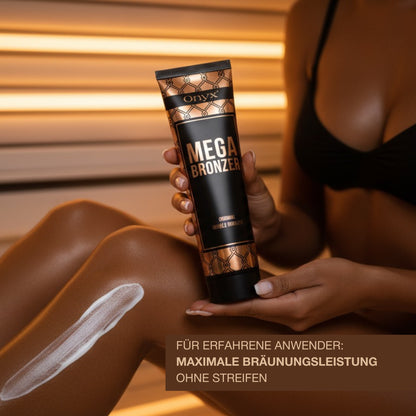 Mega Bronzer Sonnenbank Bräunungscreme – Doppelformel für eine dunkle Bräune