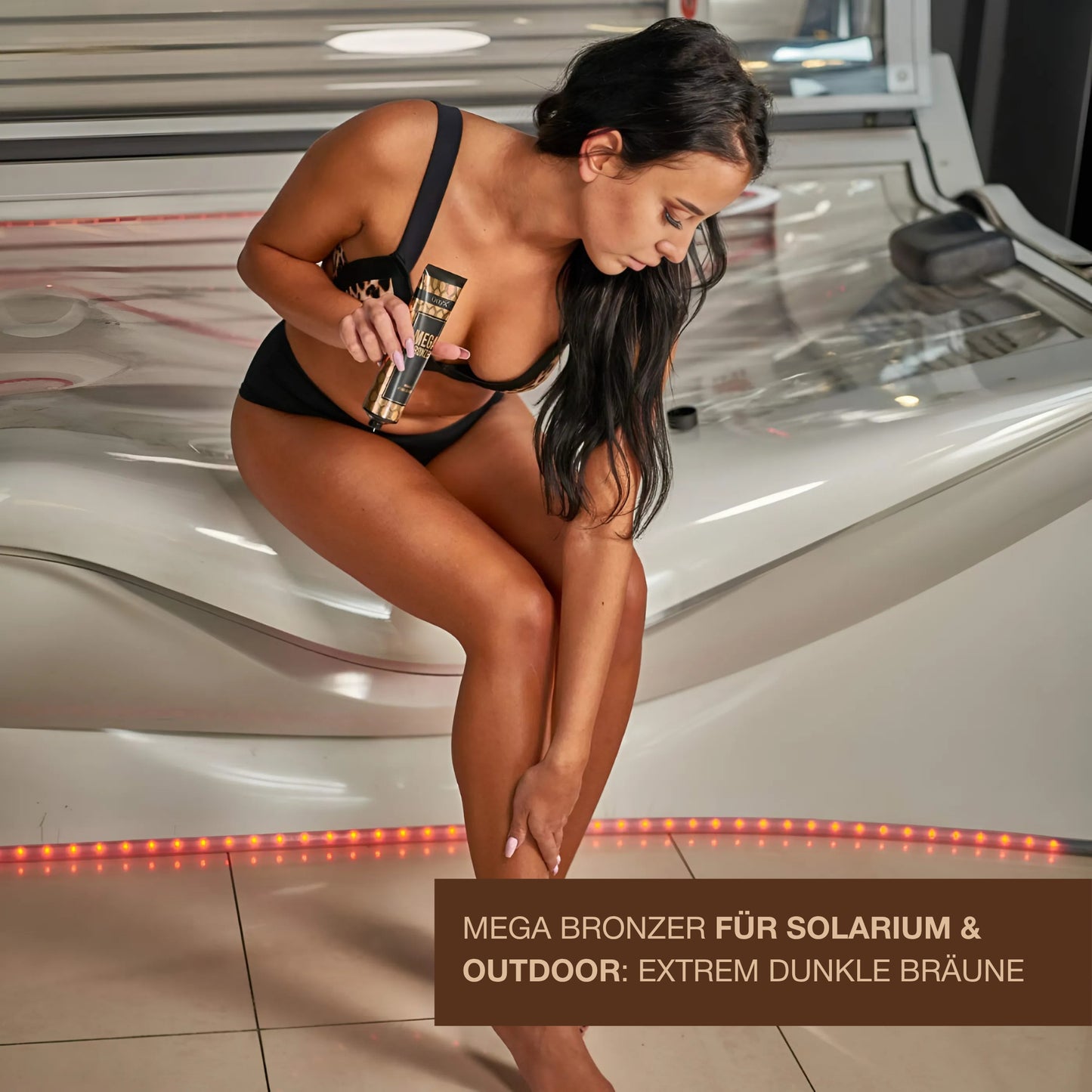 Mega Bronzer Sonnenbank Bräunungscreme – Doppelformel für eine dunkle Bräune