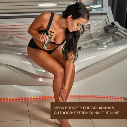 Mega Bronzer Sonnenbank Bräunungscreme – Doppelformel für eine dunkle Bräune
