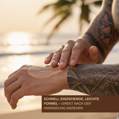 Tattoo Sonnenbank Bräunungscreme mit Bronzer – Intensives Bräunen & Tattoo-Pflege