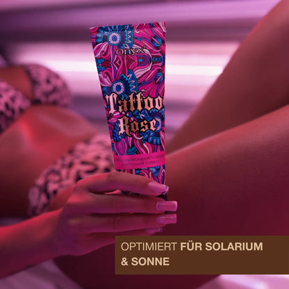 Tattoo Rose Sonnenbank Bräunungsbeschleuniger für Frauen mit Tattoo-Pflege