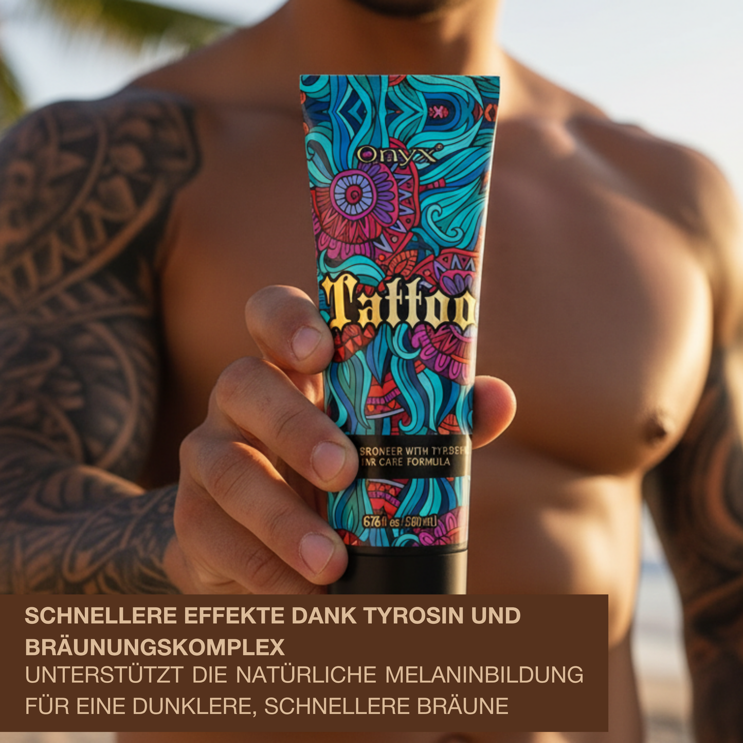 Tattoo Sonnenbank Bräunungscreme mit Bronzer – Intensives Bräunen & Tattoo-Pflege