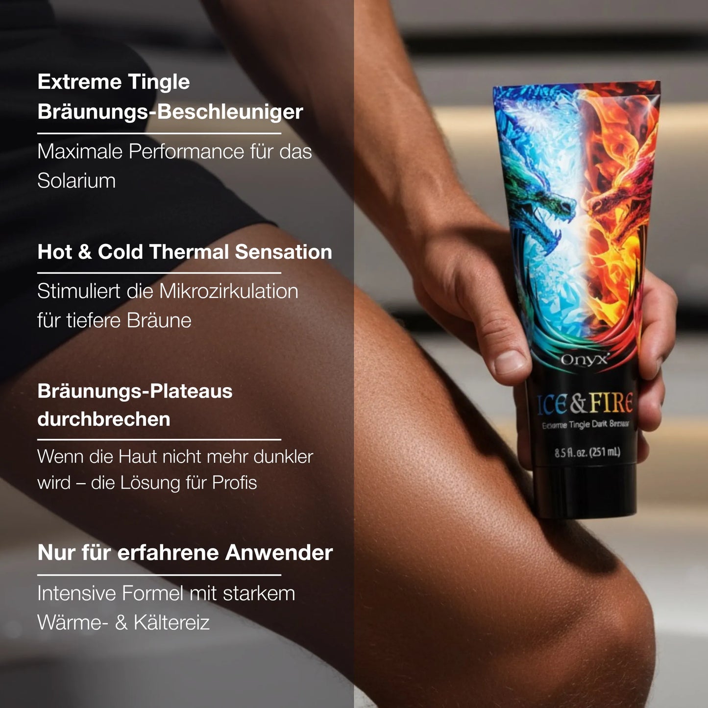 Ice & Fire Tingle Bronzer Sonnenbank Creme – Heiß & Kalt Bräunungskraft