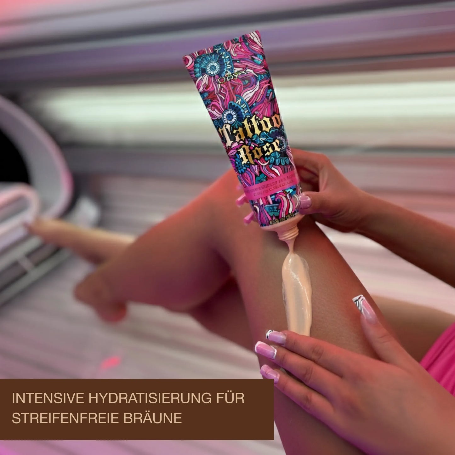 Tattoo Rose Sonnenbank Bräunungsbeschleuniger für Frauen mit Tattoo-Pflege