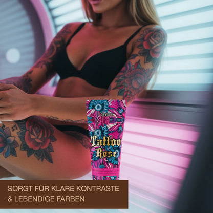 Tattoo Rose Sonnenbank Bräunungsbeschleuniger für Frauen mit Tattoo-Pflege