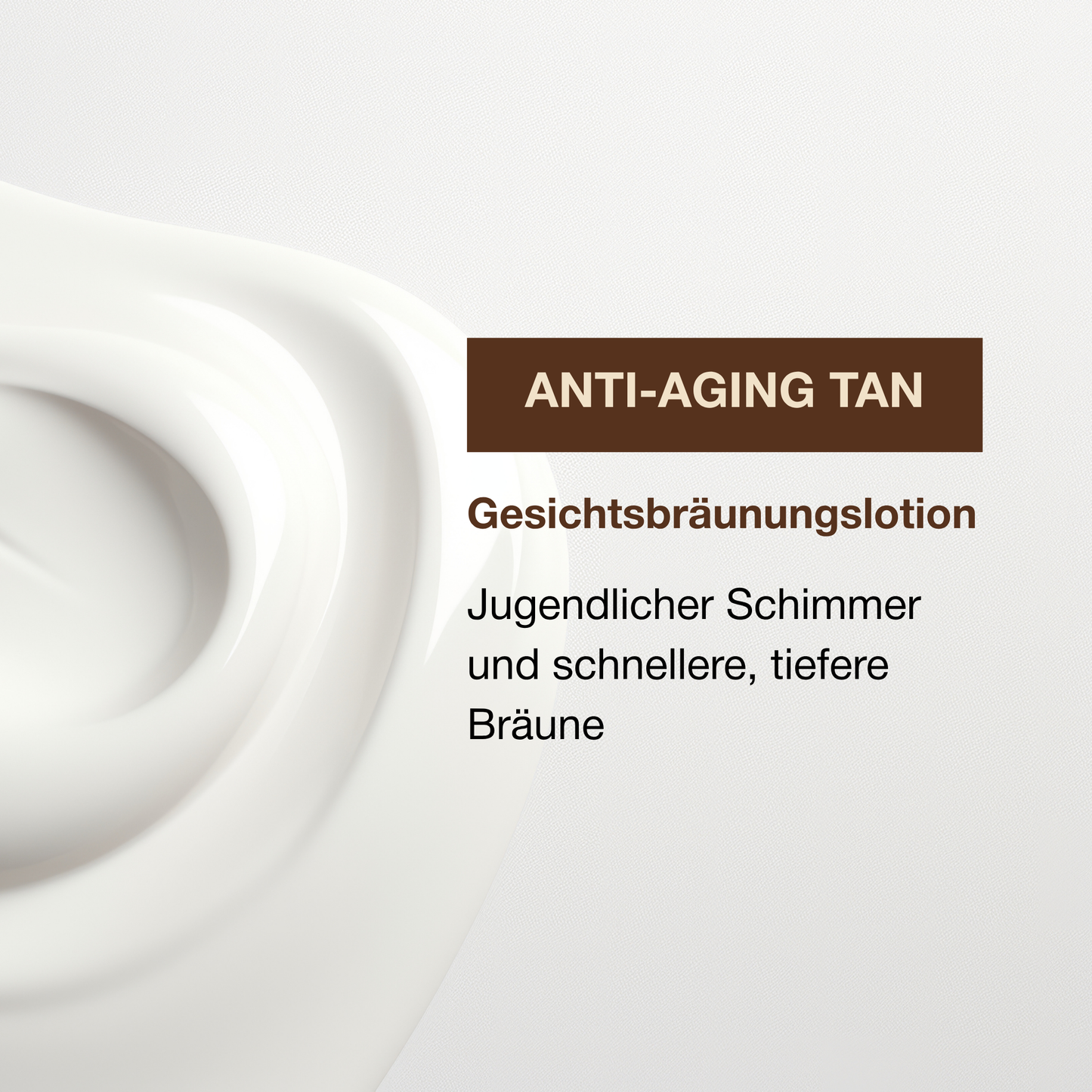 Nahaufnahme einer weichen Creme-Textur der Onyx AntiAging Gesichtsbräunungslotion, ideal für jugendliche Ausstrahlung und gleichmäßige Gesichtspflege