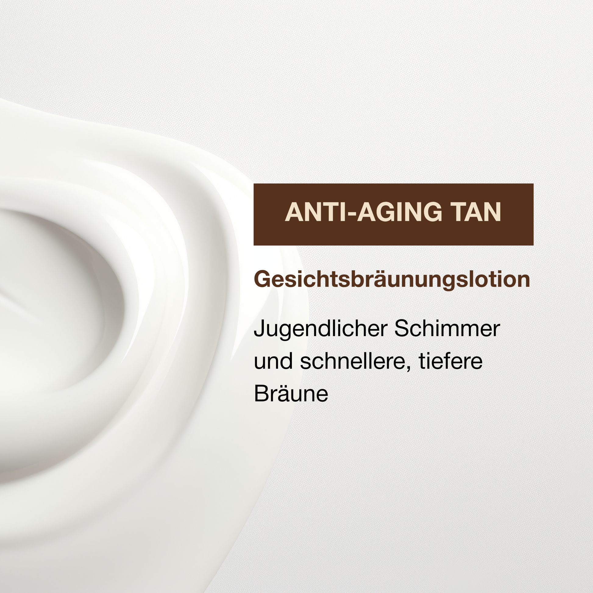 Nahaufnahme einer weichen Creme-Textur der Onyx AntiAging Gesichtsbräunungslotion, ideal für jugendliche Ausstrahlung und gleichmäßige Gesichtspflege