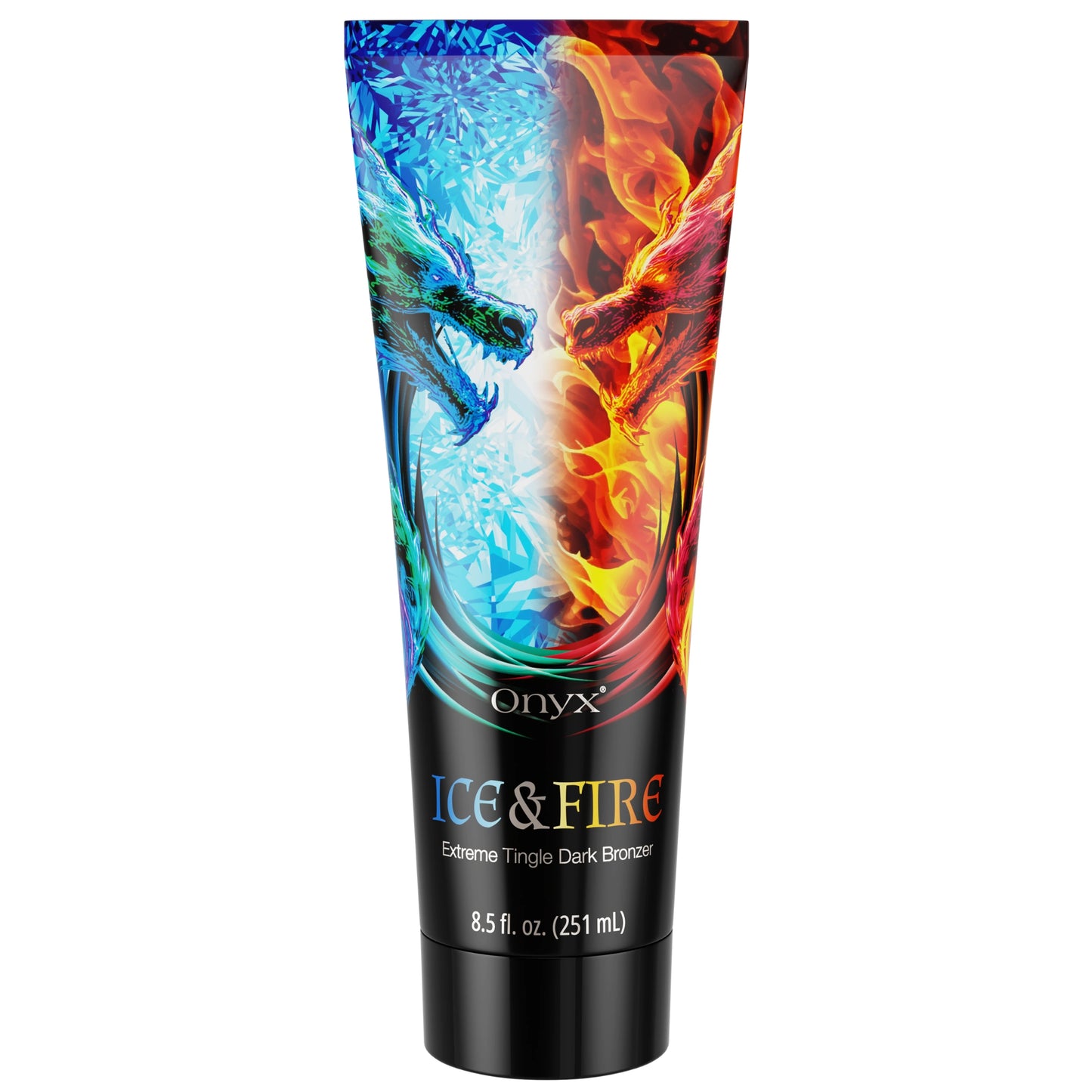 Freigestellte Produktaufnahme der Onyx Ice & Fire Extreme Tingle Bräunungscreme